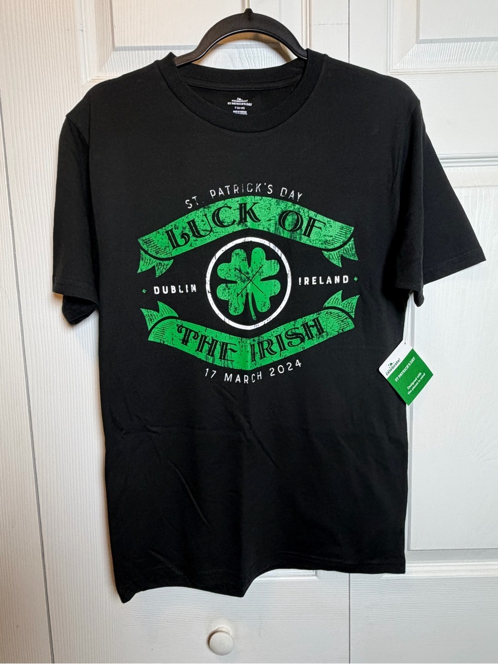 NWT St. Patrick’s Day Luck of the Irish Graphic Tee Black Small